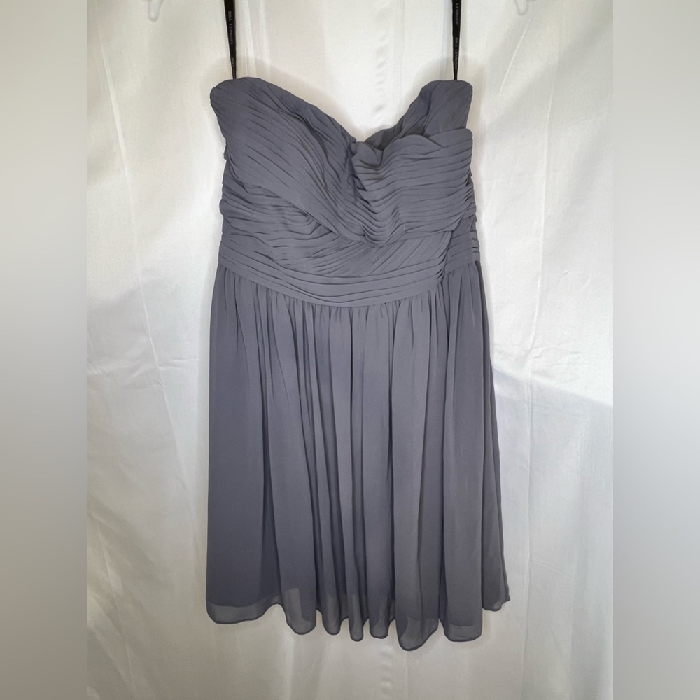 Bill Levkoff Pewter (Gray) Short Bridesmaid Dress. Size 14.